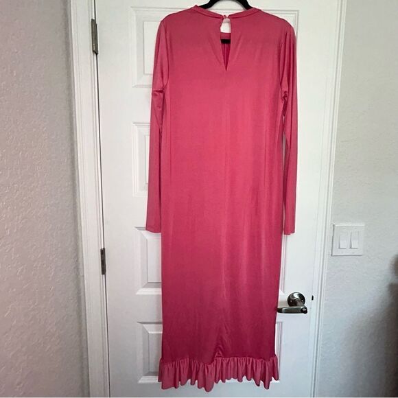 Asos Slinky Long Sleeve Ruffle Maxi Dress - Picture 5 of 6